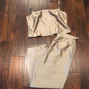 Two Piece Gold Cocktail Outfit